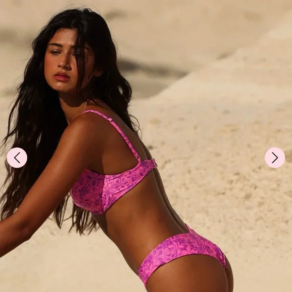 Kulani Kinis Vibrant Pink Floral Bra - Picture 6 of 6